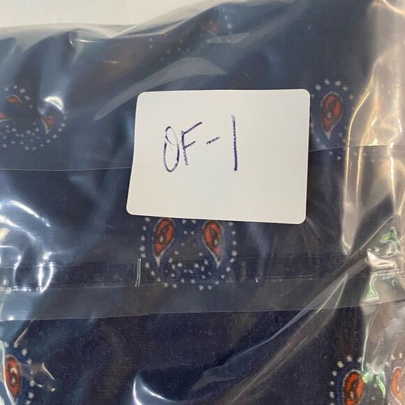 Lucky XL Navy Knit Paisley Print Dress, Boho AOP, Bohemian, Retro Style OF-1 - Picture 12 of 12